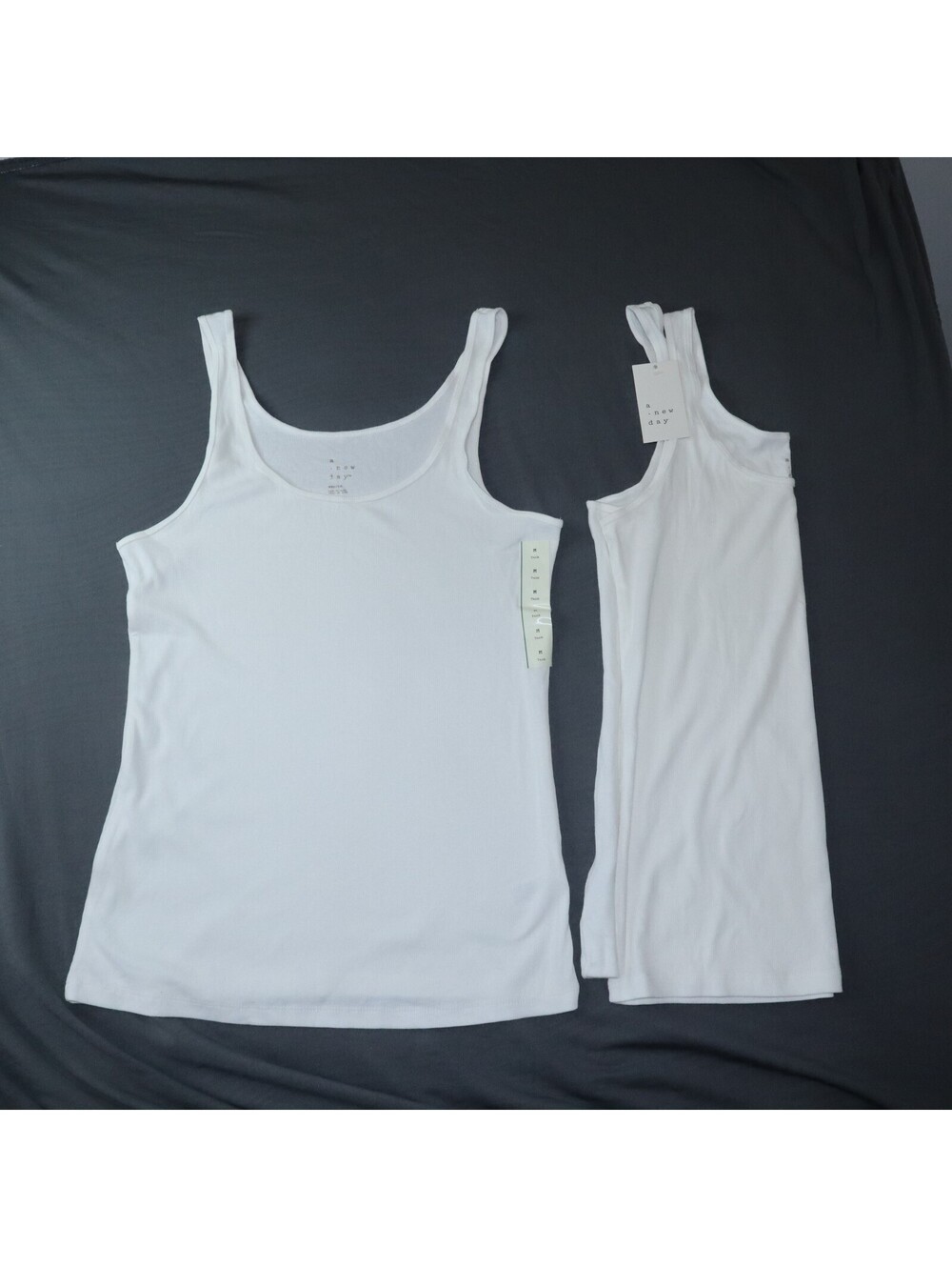 A New Day Women Tank Top Medium White - Pack of 2